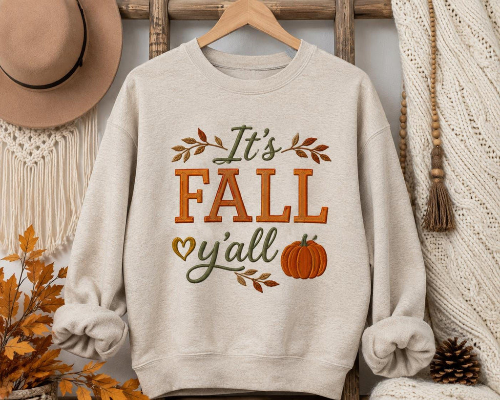 It’s Fall Y’all Embroidered Hoodie | Cozy Fall Crewneck Sweatshirt