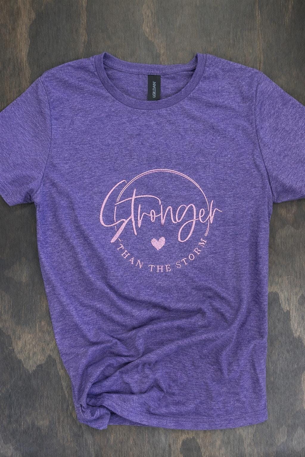Embroidered Stronger Than Storm Tee | Inspirational Mental Health Awareness Shirt