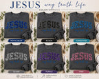 Jesus Sequin Applique Sweatshirt | Way Truth Life Faith Apparel