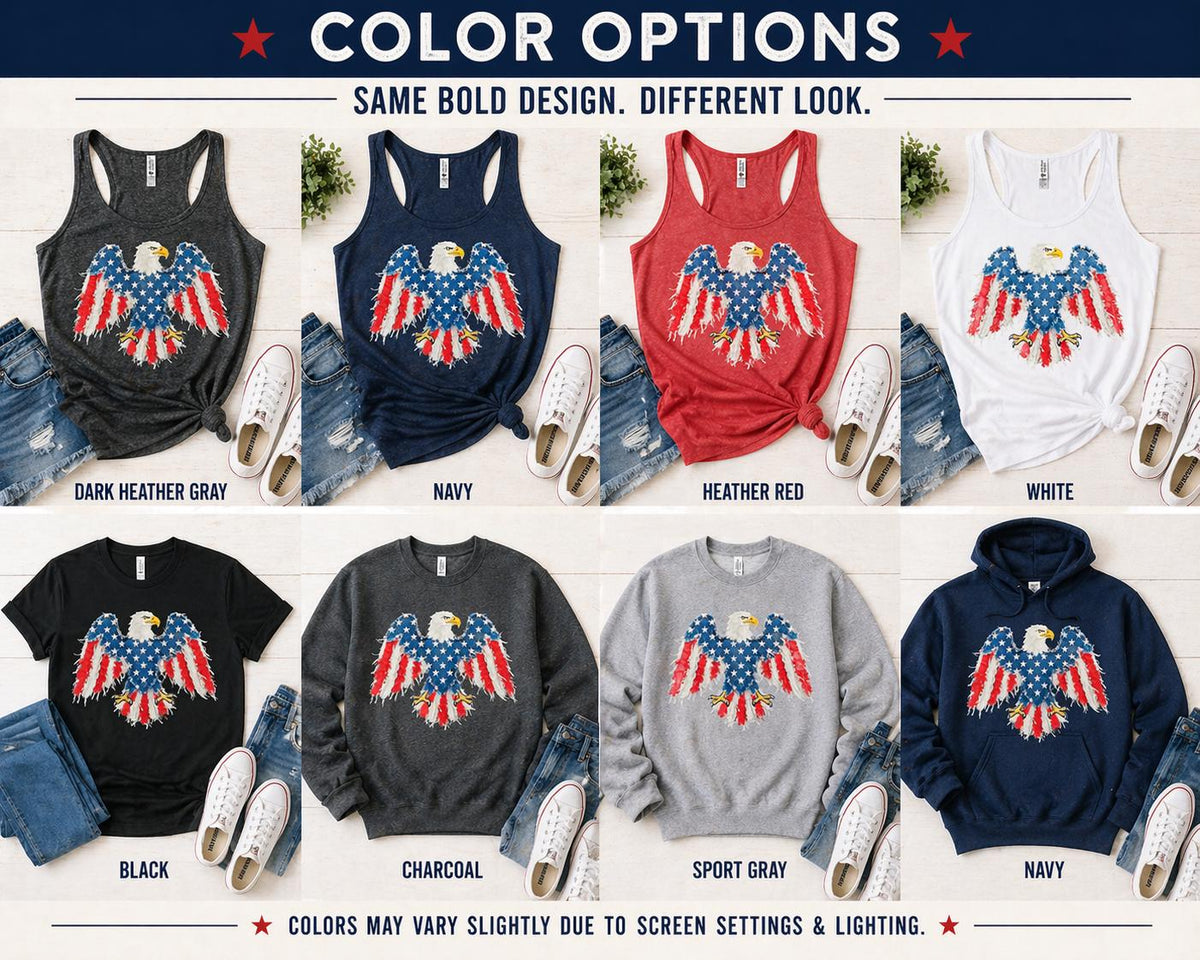 Distressed American Flag Eagle Shirt | Patriotic 4th of July Graphic Tee