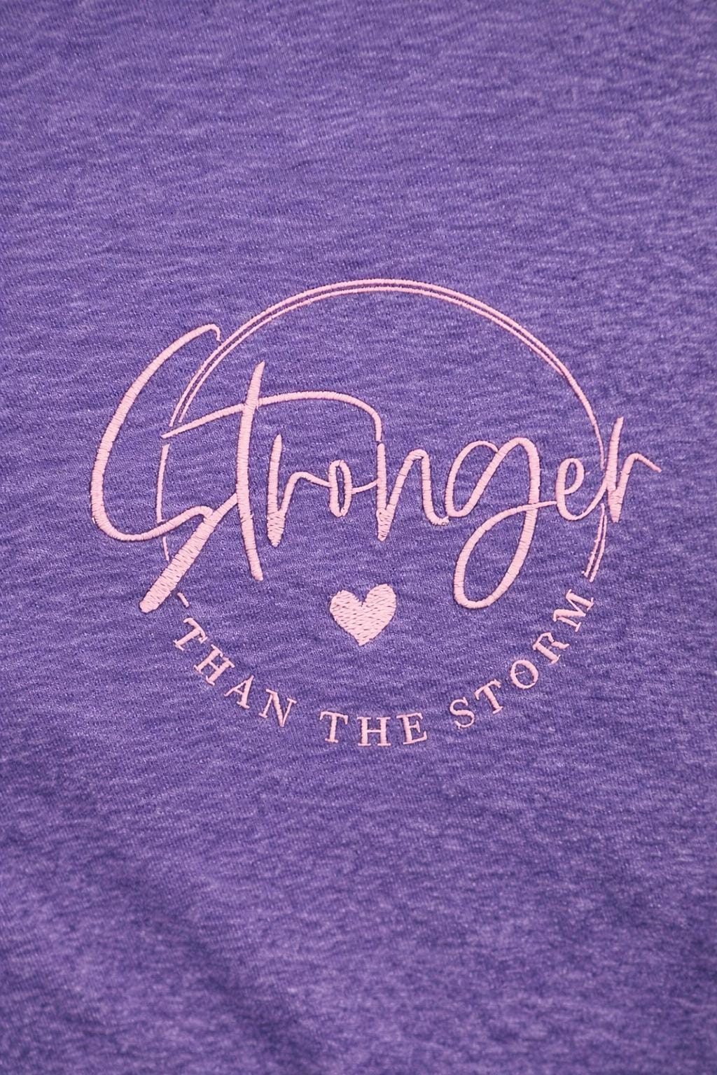 Embroidered Stronger Than Storm Tee | Inspirational Mental Health Awareness Shirt