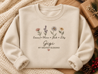 Custom Gigi Birth Flower Embroidered Crewneck – Names & Flowers