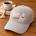 Jesus and Coffee Embroidered Baseball Cap, Faith Coffee Lover Hat