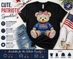 USA Rhinestone Bear Shirt | Patriotic Teddy Bear T-Shirt, Toddler Youth Adult