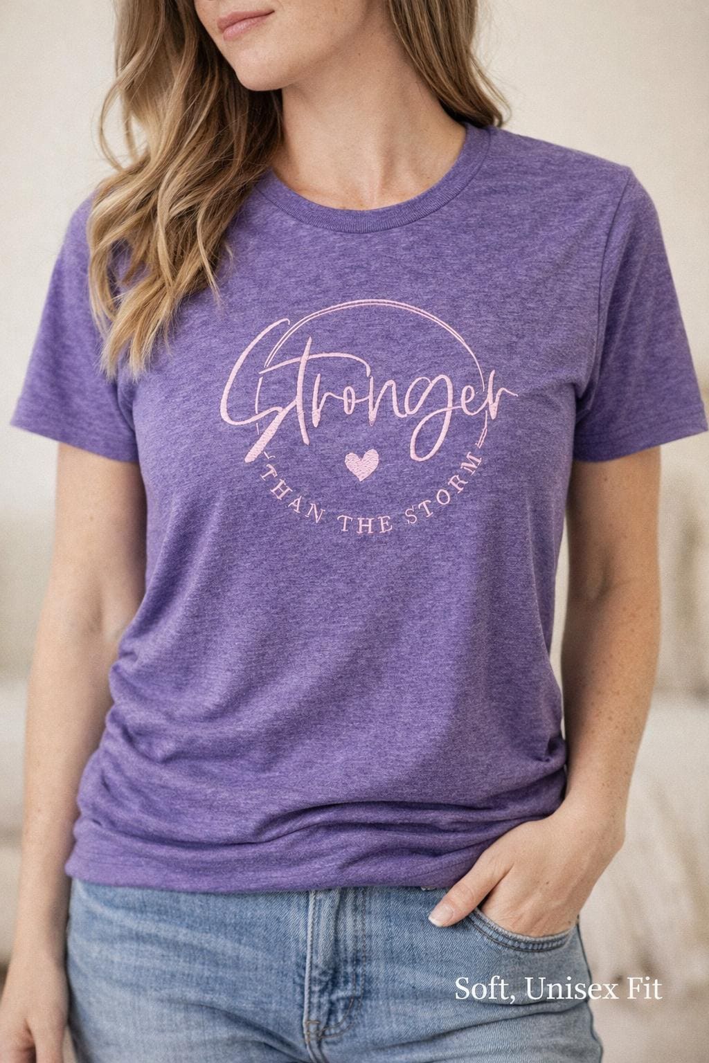 Embroidered Stronger Than Storm Tee | Inspirational Mental Health Awareness Shirt