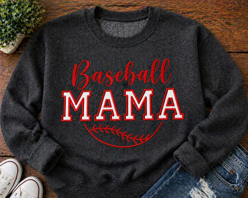 Baseball Mama Embroidered Sweatshirt | Custom Team Colors Game Day Apparel