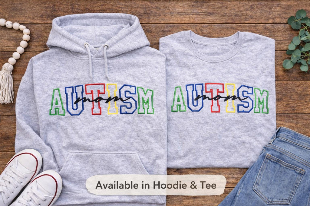 Embroidered Autism Mom Hoodie | Awareness Sweatshirt, Unisex Fit