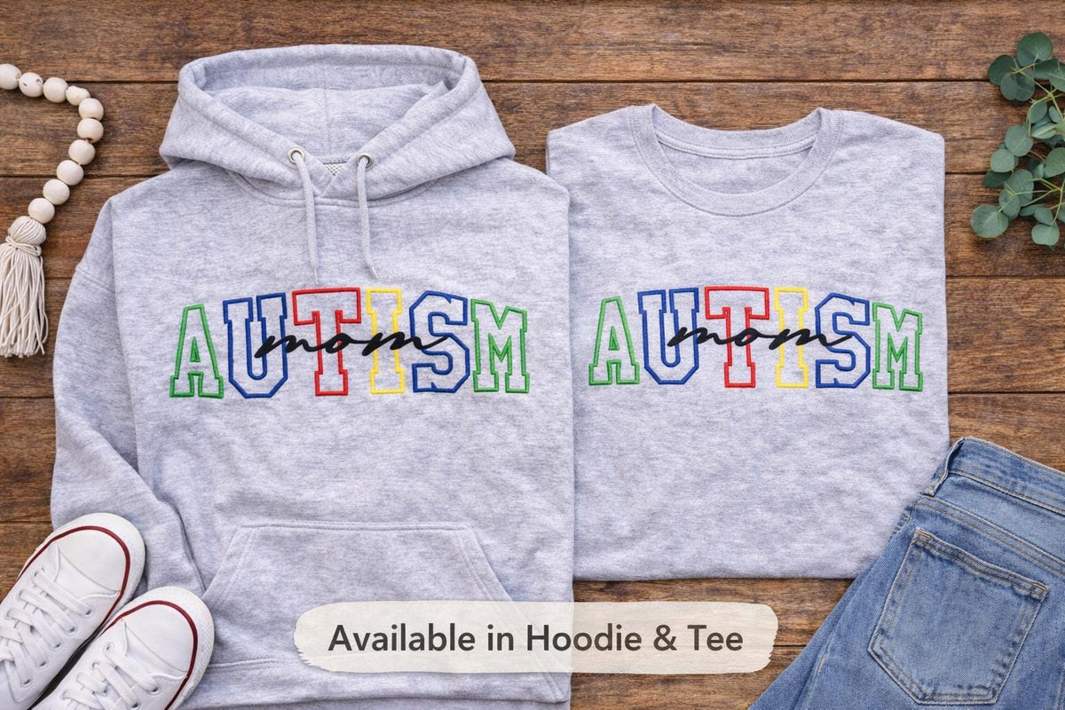 Embroidered Autism Mom Hoodie | Awareness Sweatshirt, Unisex Fit