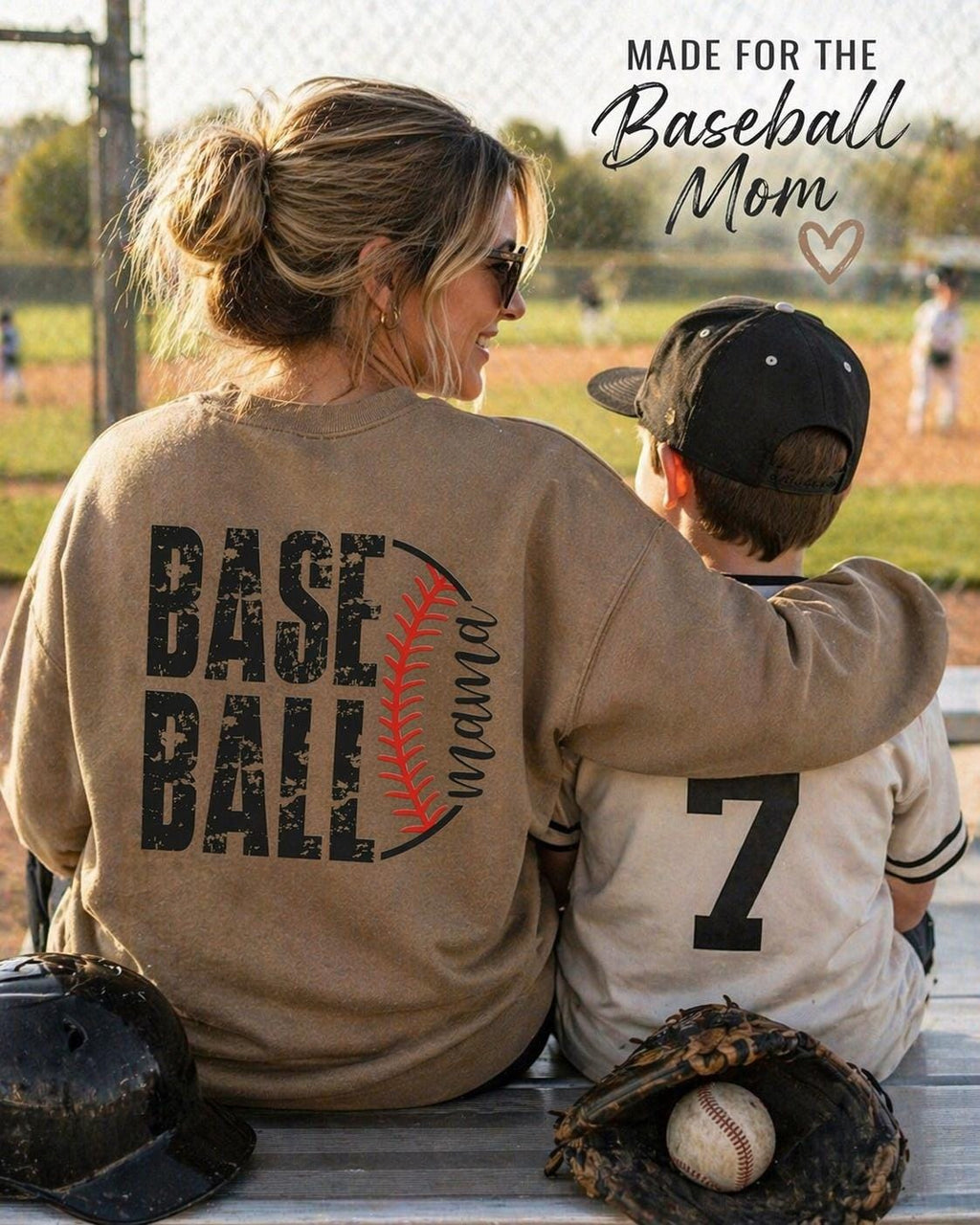 Baseball Mama Distressed Graphic Sweatshirt | Game Day Sports Mom Apparel