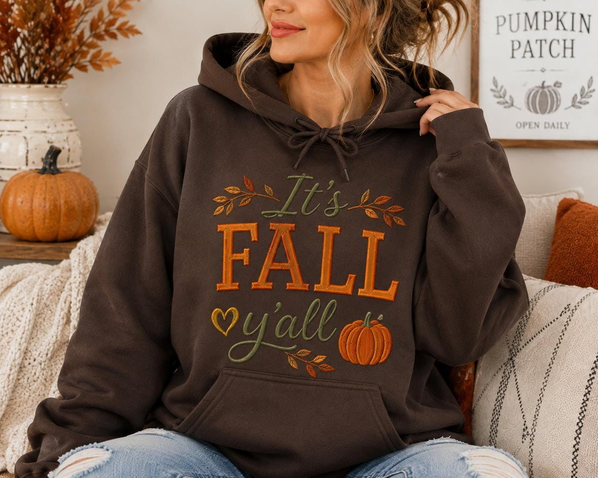 It’s Fall Y’all Embroidered Hoodie | Cozy Fall Crewneck Sweatshirt