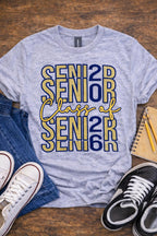Senior Class of 2026 Embroidered Hoodie | Custom School Colors Graduation Tee