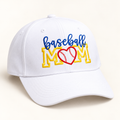 Embroidered Baseball Mom Hat | Sports Mom Cap, Team Colors Available — styled product mockup on cream background