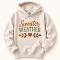 Embroidered Sweatshirt for Pumpkin Patch & Football Weekends — styled product mockup on cream background