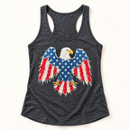 Distressed American Flag Eagle Shirt | Patriotic 4th of July Graphic Tee — styled product mockup on cream background