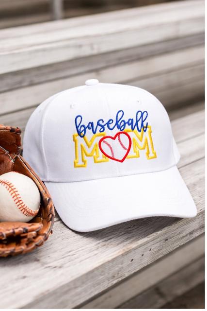 Embroidered Baseball Mom Hat | Sports Mom Cap, Team Colors Available