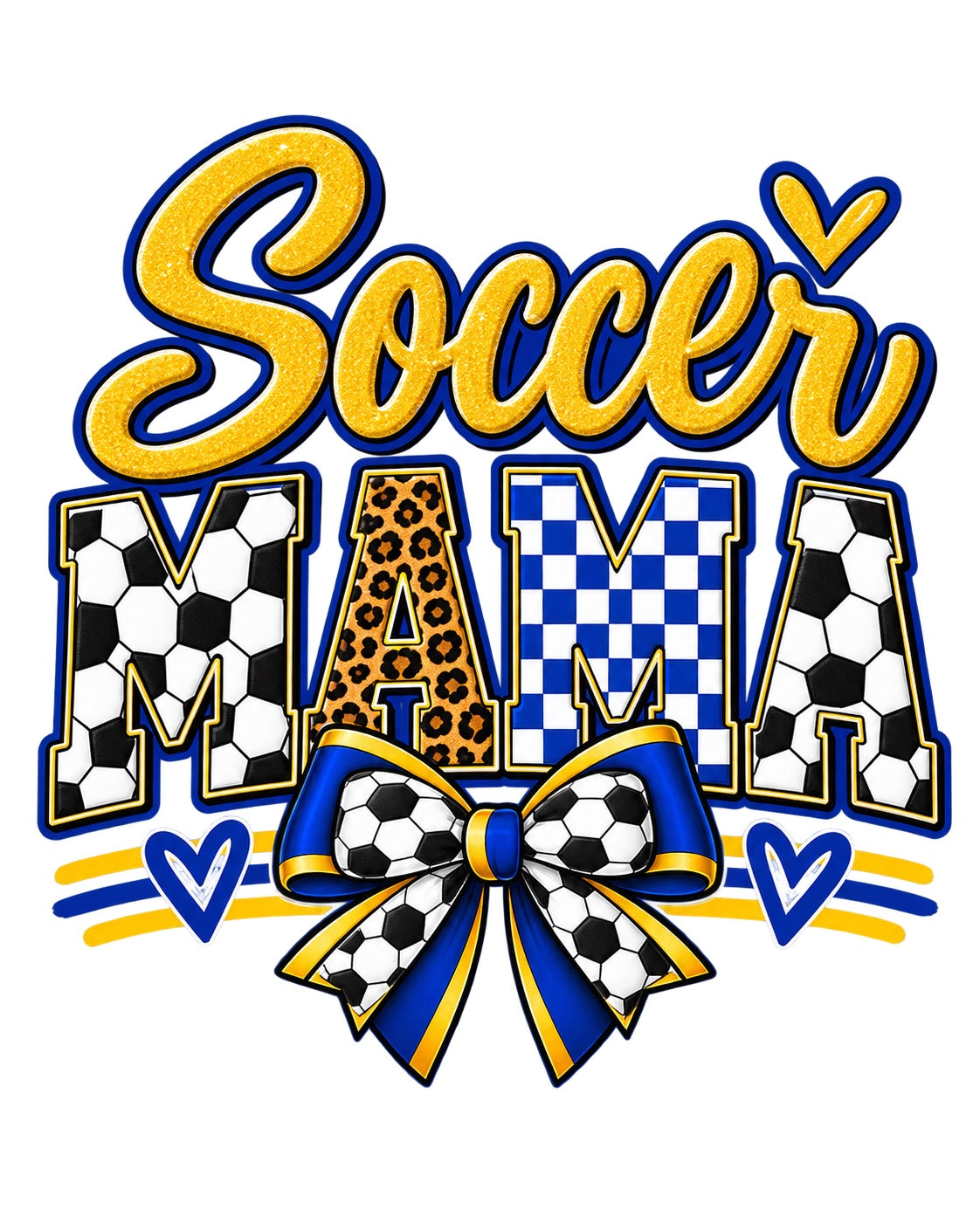 LYSA Soccer Mama design Blue and Gold artwork