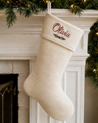 Personalized Embroidered Christmas Stocking – Custom Name – example personalized embroidery