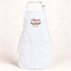 White Q-Tees Q4350 apron with personalized upper bib embroidery — digital mockup
