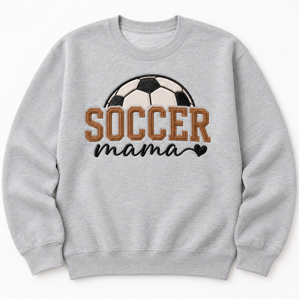 Soccer Mama embroidered apparel mockup